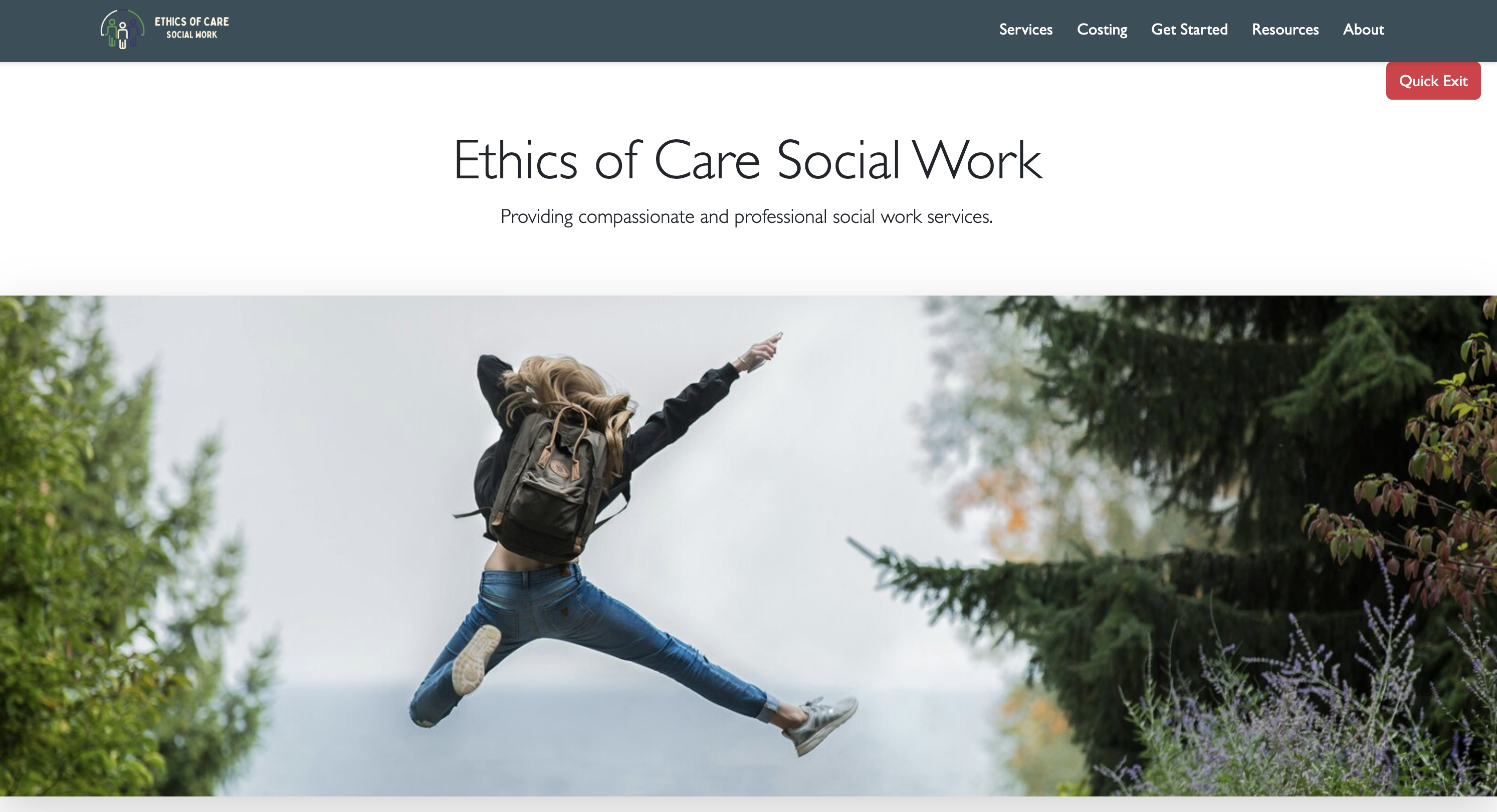 Ethics of Care website screenshot